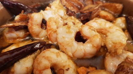 Prawns with garlic dish