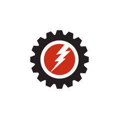 Industrial logo design with gear icon