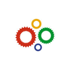 Industrial logo design with gear icon