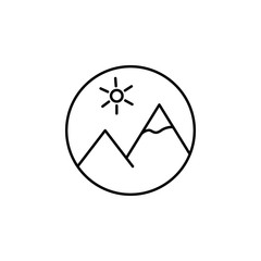 image media mountains outline icon. Signs and symbols can be used for web, logo, mobile app, UI, UX