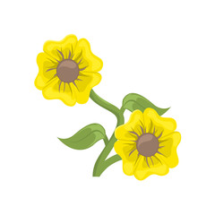Beautiful yellow flowers. Floral arrangement vector