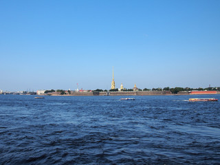 Fototapeta premium View of the Neva and Peter and Paul fortress in St. Petersburg. Russia.
