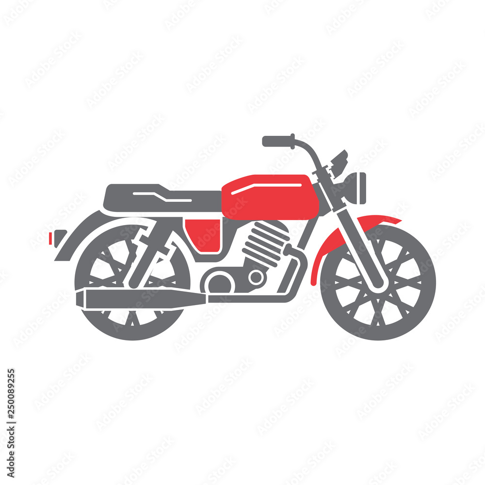 Poster classic motorcycle icon on white background for graphic and web design, modern simple vector sign. i