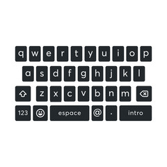 vector modern keyboard of smartphone, alphabet buttons