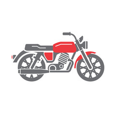 Obraz premium Classic Motorcycle icon on white background for graphic and web design, Modern simple vector sign. Internet concept. Trendy symbol for website design web button or mobile app