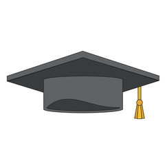 graduation hat on white, stock vector illustration