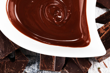 Melting chocolate / melted chocolate/ chocolate swirl and stack