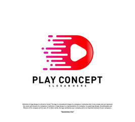 Fast Play logo design concept. Play tech logo template vector. Icon Symbol