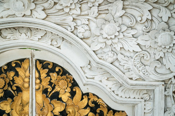 Traditional local balinese wood carving ornaments