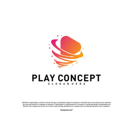 Play Tornado logo design concept. Fast Play logo template vector. Icon Symbol