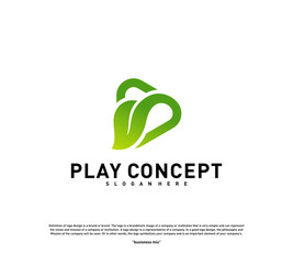 Green Play logo design concept. Nature Play logo vector template. Symbol icon