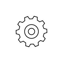adjustment settings gear outline icon. Signs and symbols can be used for web, logo, mobile app, UI, UX