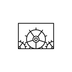 adjustment configuration gears outline icon. Signs and symbols can be used for web, logo, mobile app, UI, UX