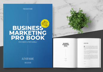 Business Marketing Book Layout with Blue Accents