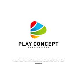 Colorful Play logo design concept. Play logo template vector. Icon Symbol