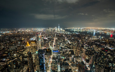 Obraz premium Wide angle from the night of New York City