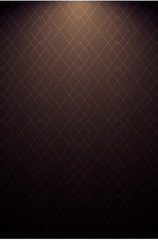Brown background with abstract geometric pattern.