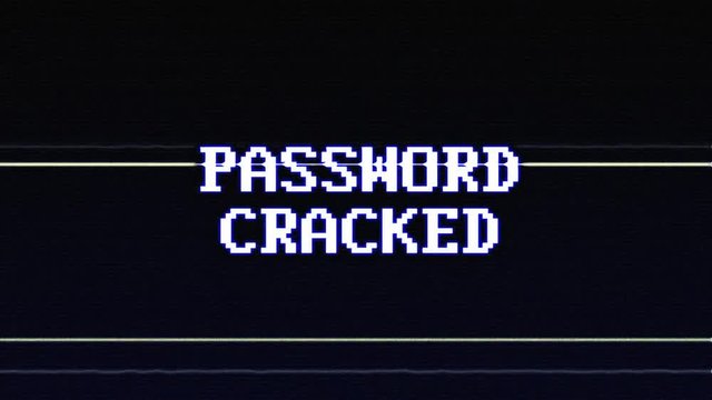 PASSWORD CRACKED Glitch Text Animation, Rendering, Background, with Alpha Channel, Loop, 4k