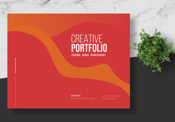 Creative Portfolio Layout with Red Accents