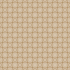 Seamless traditional Japanese ornament.Golden color background.White lines.