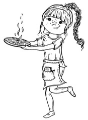 Vector graphic baby characters, cartoon character, cute girl