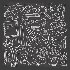 Back to school vector pattern with creative elements