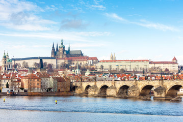 Fototapeta na wymiar Hradcany with Charles bridge, Prague, Czech Republic
