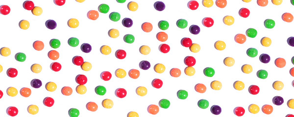 colorful fruit candy isolated on white