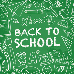 Funny banner back to school vector pattern with creative elements