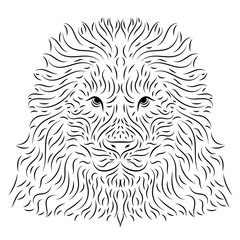 lion head vector drawing