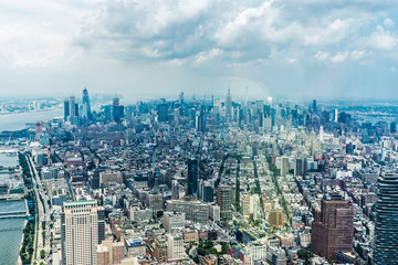 Elevated view of Manhattan in New York City, USA