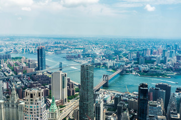 Elevated view of Manhattan in New York City, USA