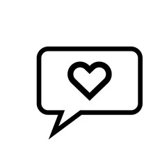 bubble with love line icon