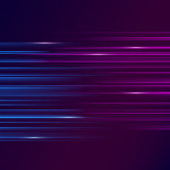 Glowing futuristic lines in the dark. Abstract luminous background with stripes. Vector illustration