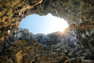 Indian Tunnel Cave in Craters of the Moon National Monument, Idaho, USA © donyanedomam