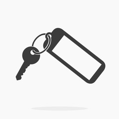 Vector icon Key chain, vector illustration. Flat design style