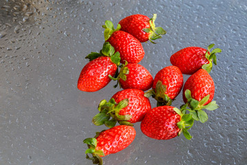 fresh strawberries on the table