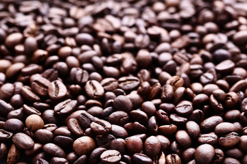 Background of brown coffee beans