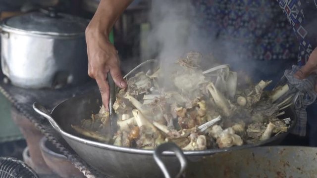 traditional indonesian food lamb curry with bones slowly cooked