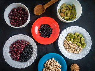 Colorful Dishes of Dried Beans