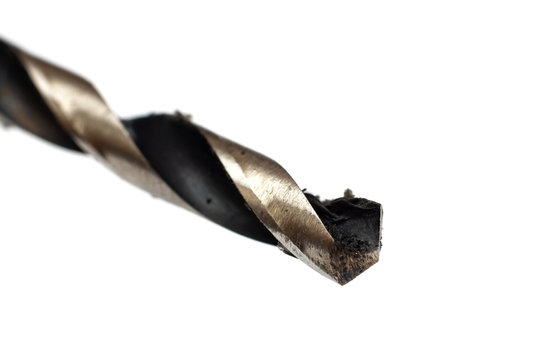 Drill closeup, isolate on a white background