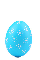 Blue easter egg isolated on white background