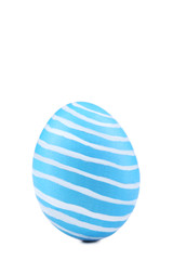 Blue easter egg isolated on white background