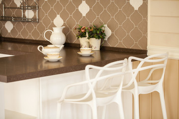 Tea set on the kitchen table