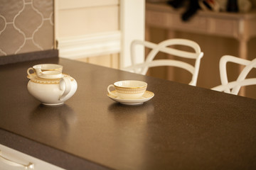 Fototapeta na wymiar Tea set on the kitchen table