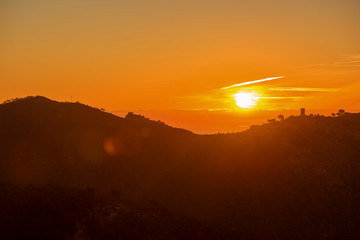 Sunrise in the mountains of the palms desert