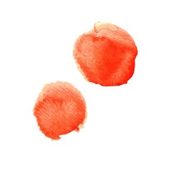 Orange round watercolor stains in vector. Vector abstract texture hand drawn on wet paper