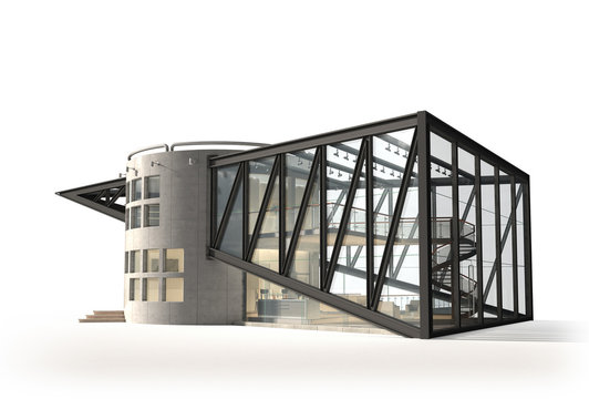 3D Illustration of a futuristic luxury house