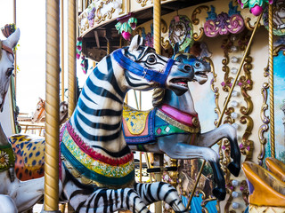 Fototapeta na wymiar Carousel on the promenade in Fuengirola on the Costa Del Sol Spain