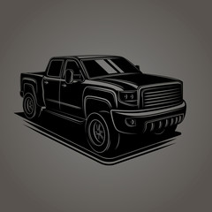 Modern pickup truck vector illustration. SUV 4x4 offroad wehicle © Shkuro
